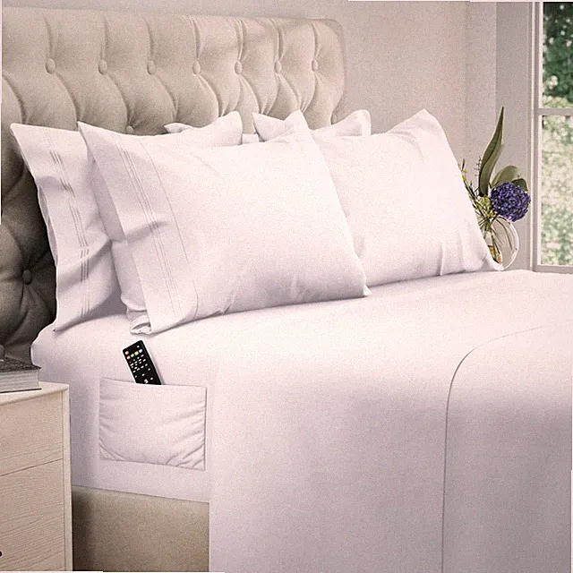 DREAMCARE Queen Sheet Set - 6 pcs Breathable Cooling Bed Sheets up to 15" Deep