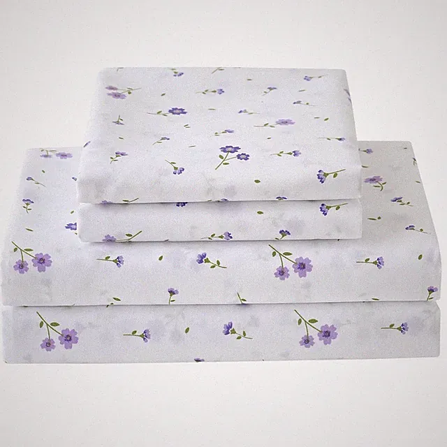 Softan Floral Queen Sheet Set Purple Flower Bed Sheets Printed Queen Size - 4...