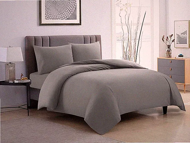 ZENVY Duvet Cover and Fitted Sheet 3pc Set - Includes Duvet Cover, Fitted She...